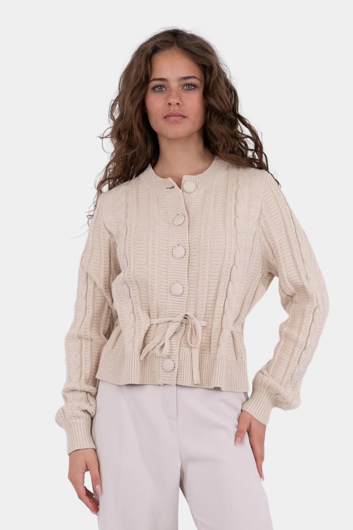 Molina Heavy Knit Cardigan - Sand Melange