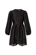 Molly Broderie Anglaise Scallop Hem Mini Dress - Black