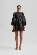Molly Broderie Anglaise Scallop Hem Mini Dress - Black