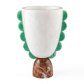 Mustique Scalloped Urn - White/Brown/Green