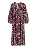 N-Lilith Maxiklänning - Deja Burgundy Print