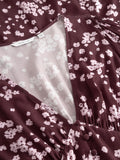 N-Lilith Maxiklänning - Deja Burgundy Print
