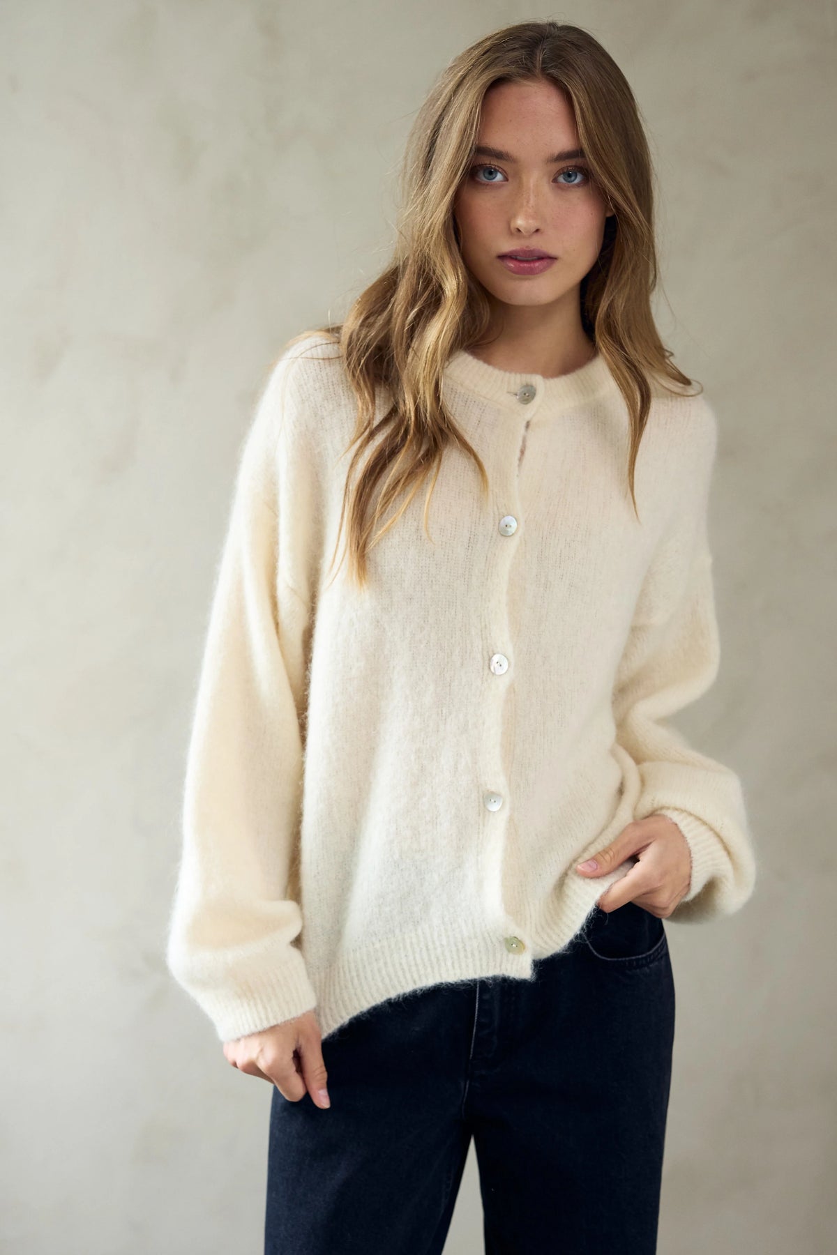 Kae Knit Cardigan - Oyster