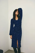 Teagan Lg Dress - Marinblå