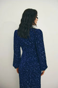 Teagan Lg Dress - Marinblå