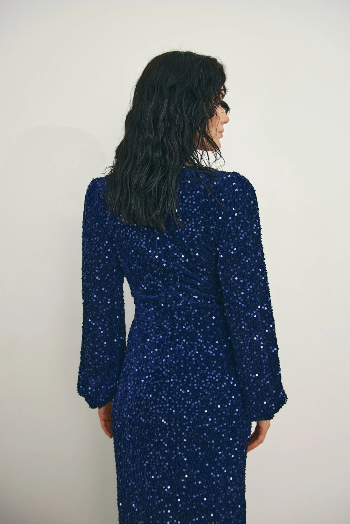 Teagan Lg Dress - Marinblå