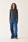 Lidie Ls Topp - Dark Grey Melange