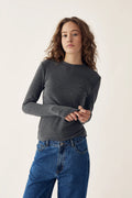 Lidie Ls Topp - Dark Grey Melange