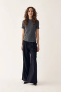 Lidie Ss Top - Dark Grey Melange