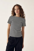 Lizzy Top - Ivory Black Stripe