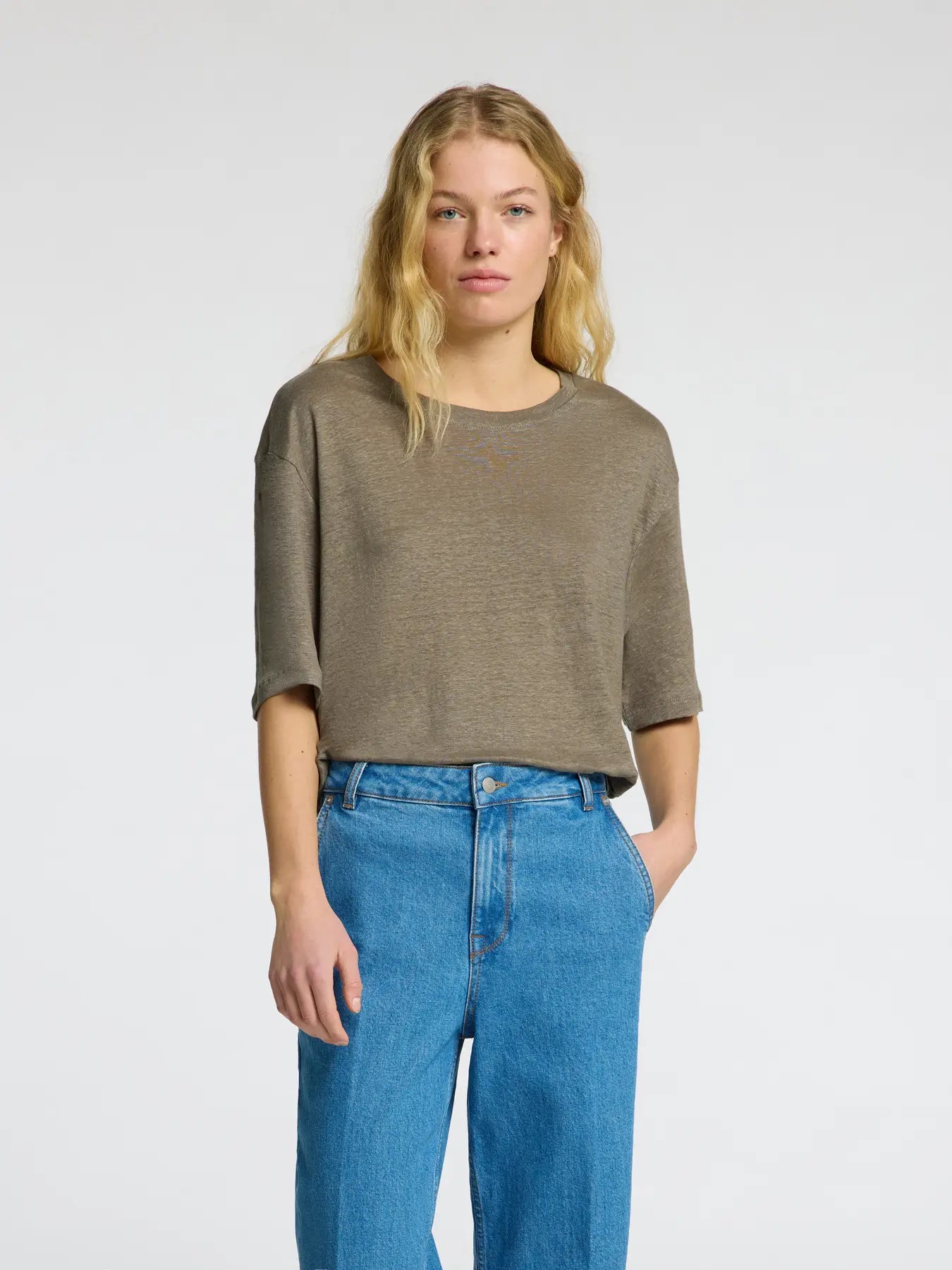 Vilja Linen T-shirt - Vetiver