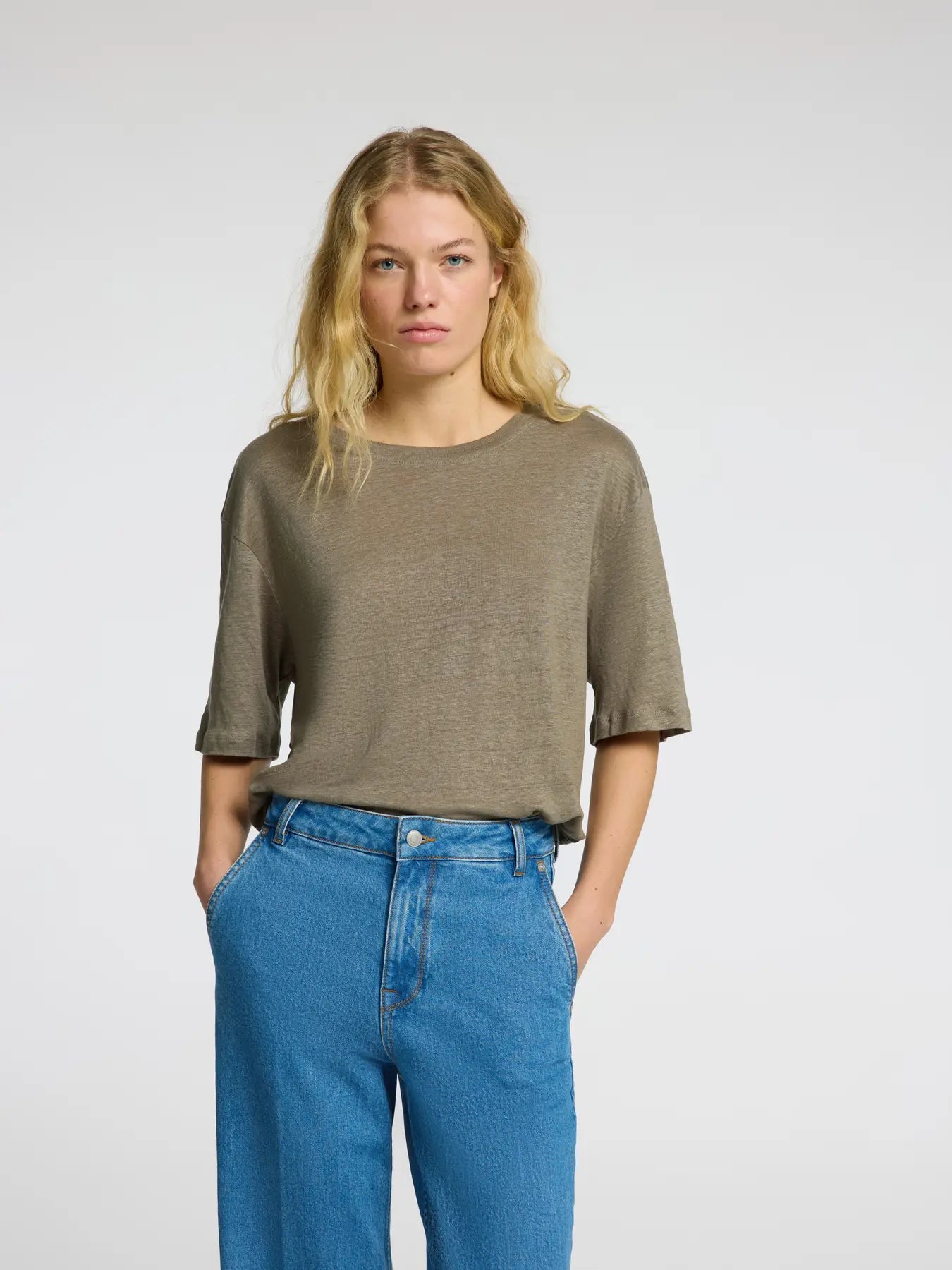 Vilja Linen T-shirt - Vetiver