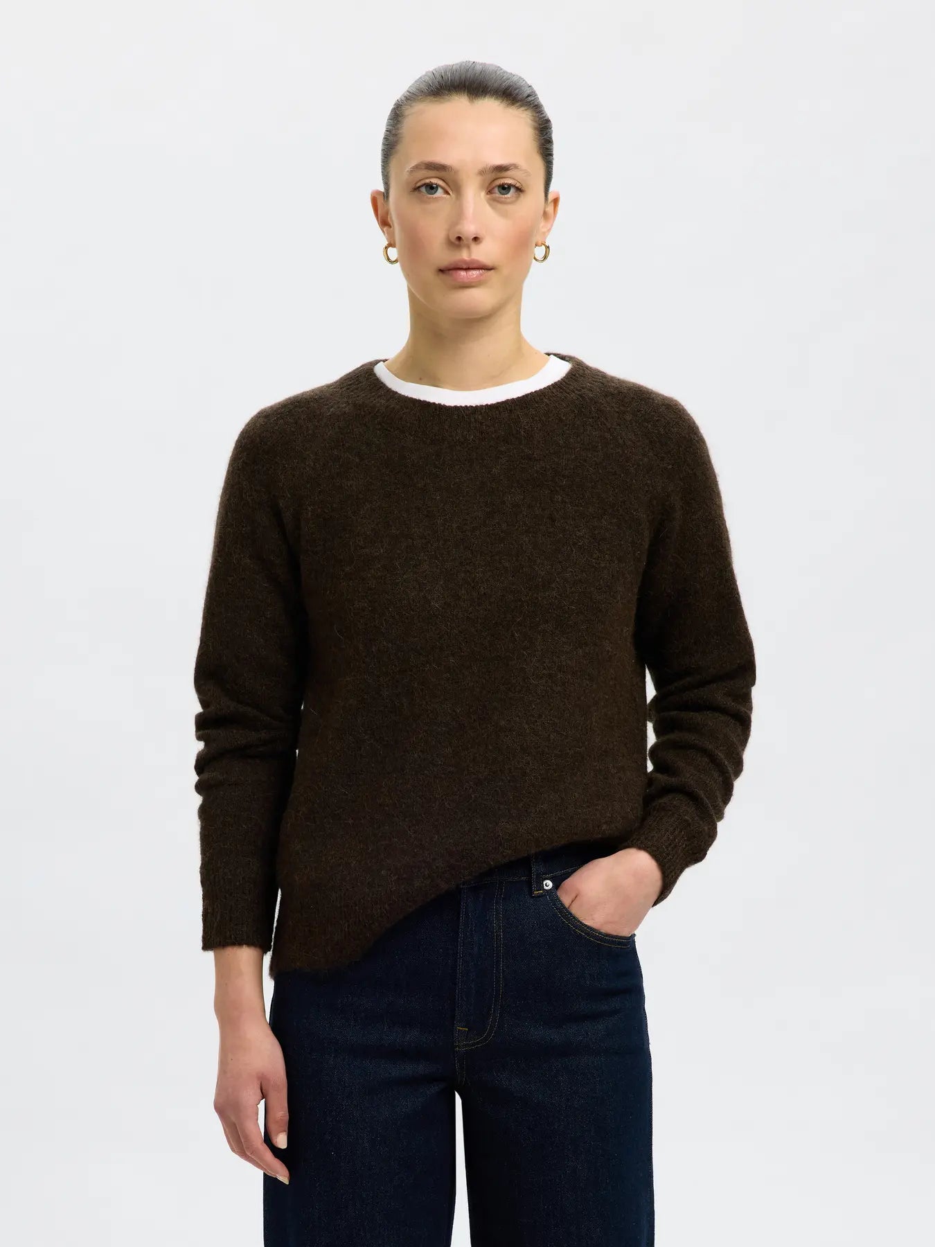 Lulu Ls Knit O-Neck - Delicioso Melange