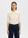 Thea 2/4 Knit Merino Collar Neck - Snow White