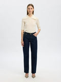 Thea 2/4 Knit Merino Collar Neck - Snow White