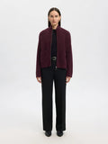 Sia Ras Ls Knit Zipper Kofta - Fig Melange