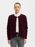 Lulu Ls Knit Short Cardigan - Fig Melange