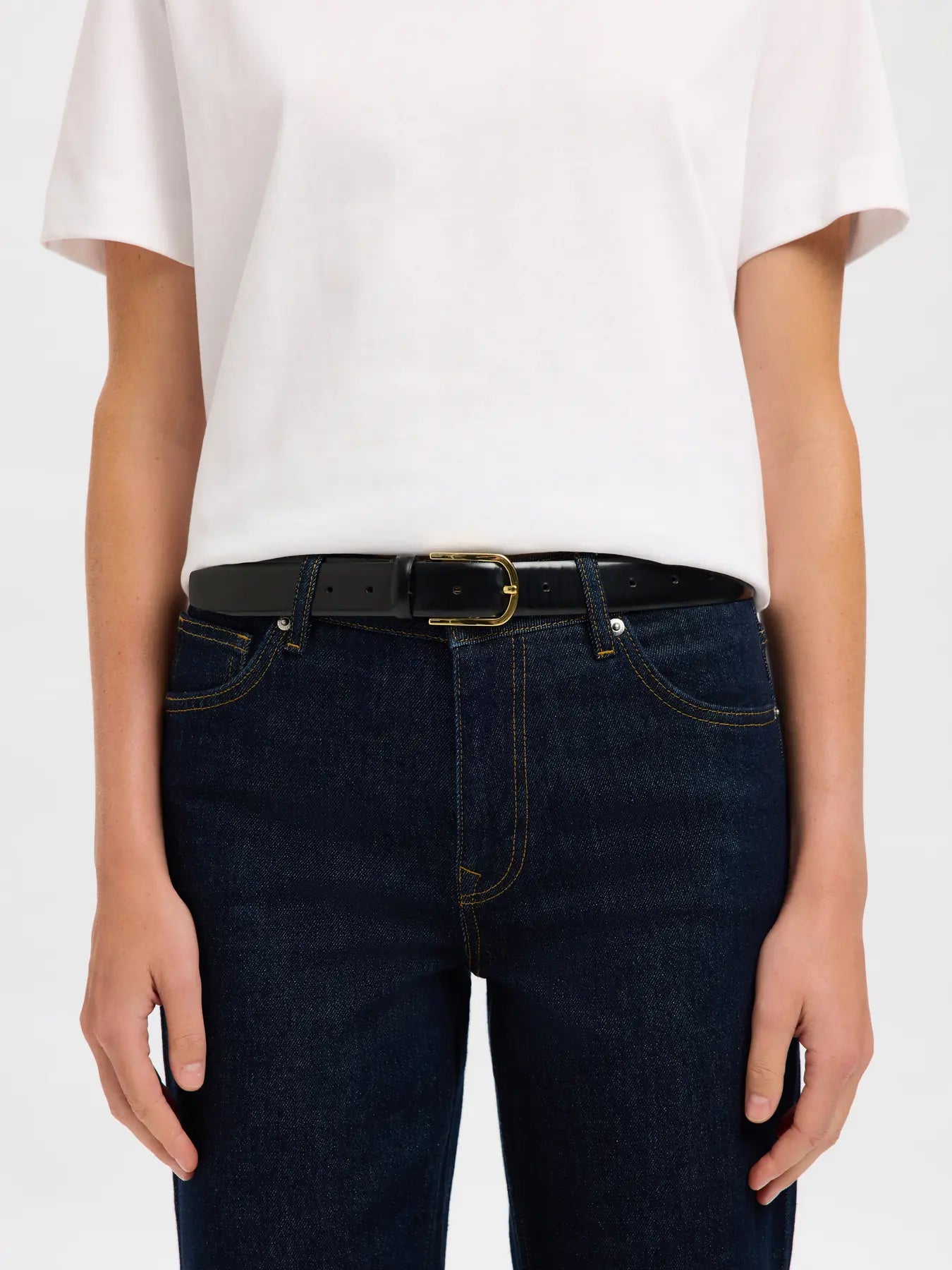 Iona Leather Belt - Black