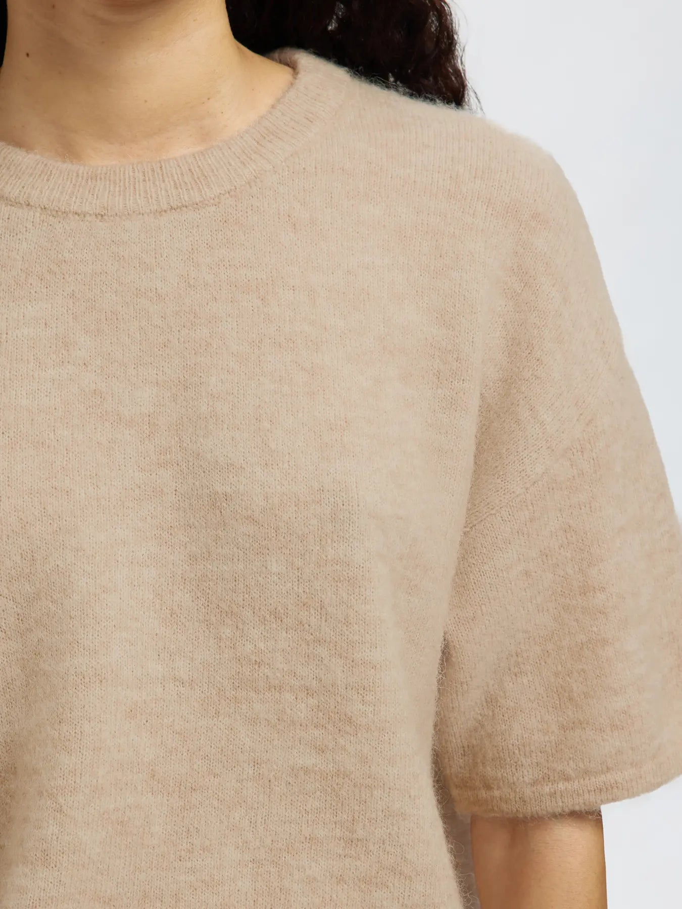Lulu 2/4 Knit O-Neck - Birch
