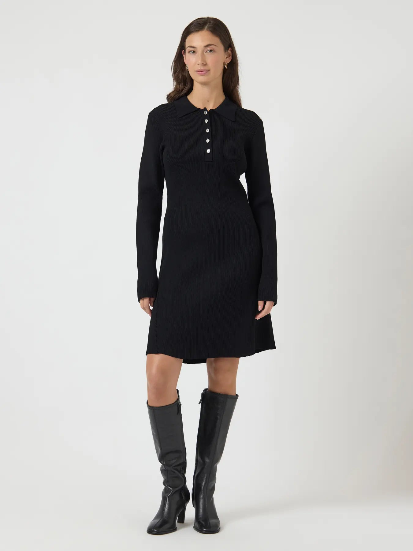 Yasnama Ls Knit Dress - Svart