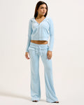 Layla Low Rise Flare Pocketed - Powder Blue Marl