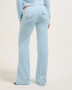 Layla Low Rise Flare Pocketed - Powder Blue Marl