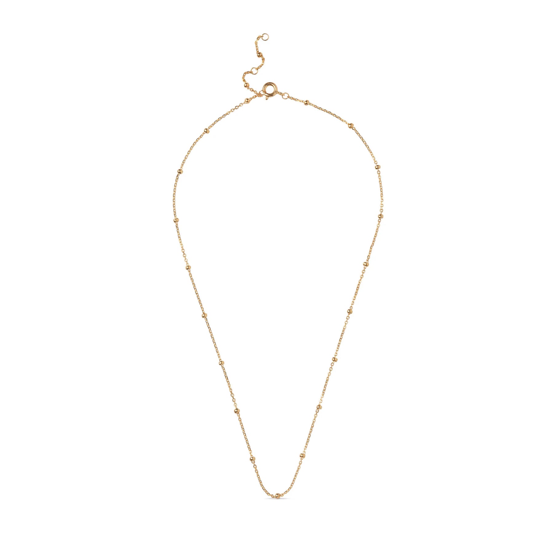 Beaded Chain Necklace - Guld