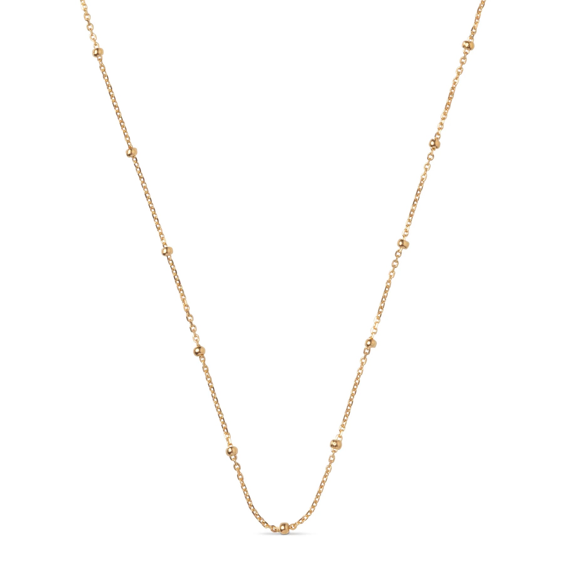 Beaded Chain Necklace - Guld