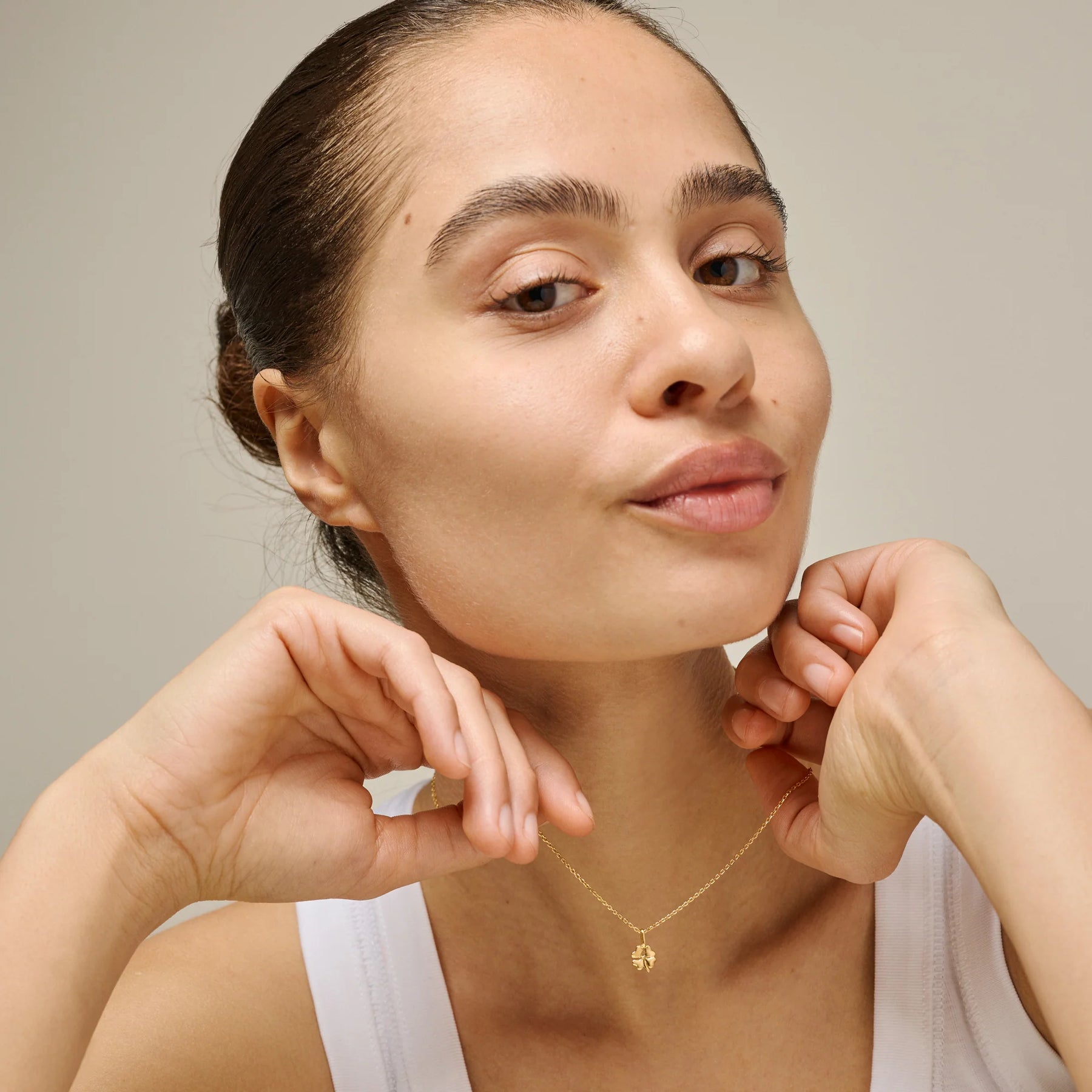 Four-Leaf Clover Halsband - Guld