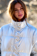 Nelli Puffer Jacket - Silver Metal