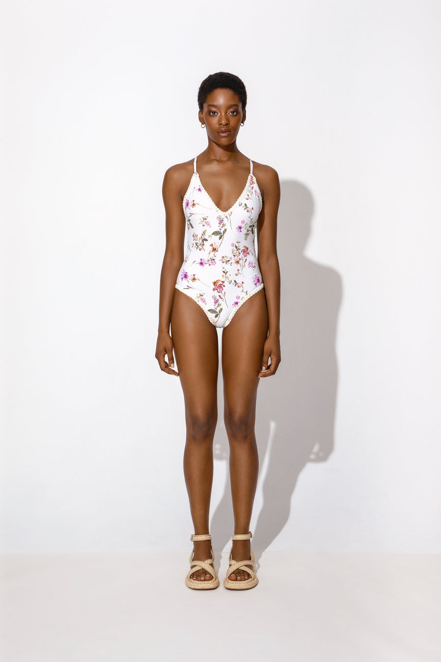 Nila Swimsuit - Soft Floral Vanilla