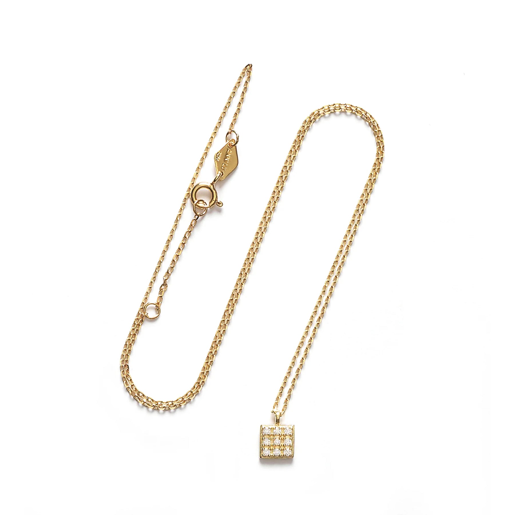 Nine Dots Necklace - Gold Crystal
