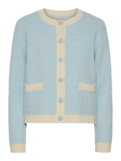 Yaslivia Ls Short Knit Cardigan S. - Birch Clear Sky