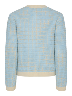 Yaslivia Ls Short Knit Cardigan S. - Birch Clear Sky