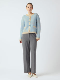 Yaslivia Ls Short Knit Cardigan S. - Birch Clear Sky