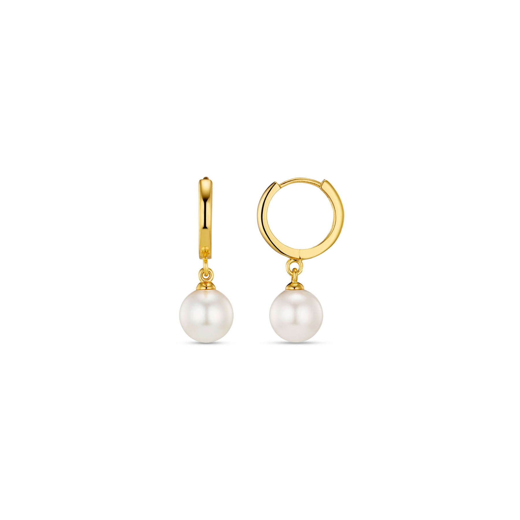 Pearl Drop Huggie Hoops - Pärla