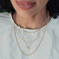 Satellite Flat Snake Layered Chains - Pale Gold
