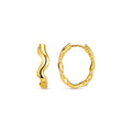 Organic Wave Oval Hoops - Pale Gold