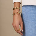 Rectangular Link T-Bar Bracelet - Pale Gold