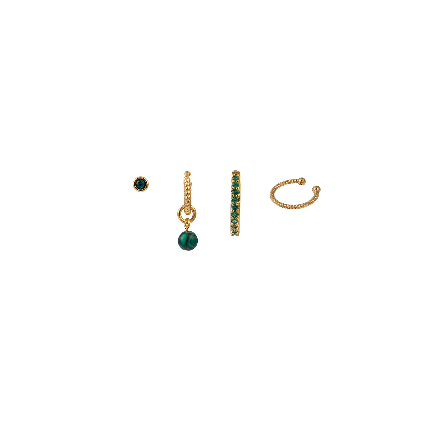 Sp Malachite Ear Party & Cuff - Malachite