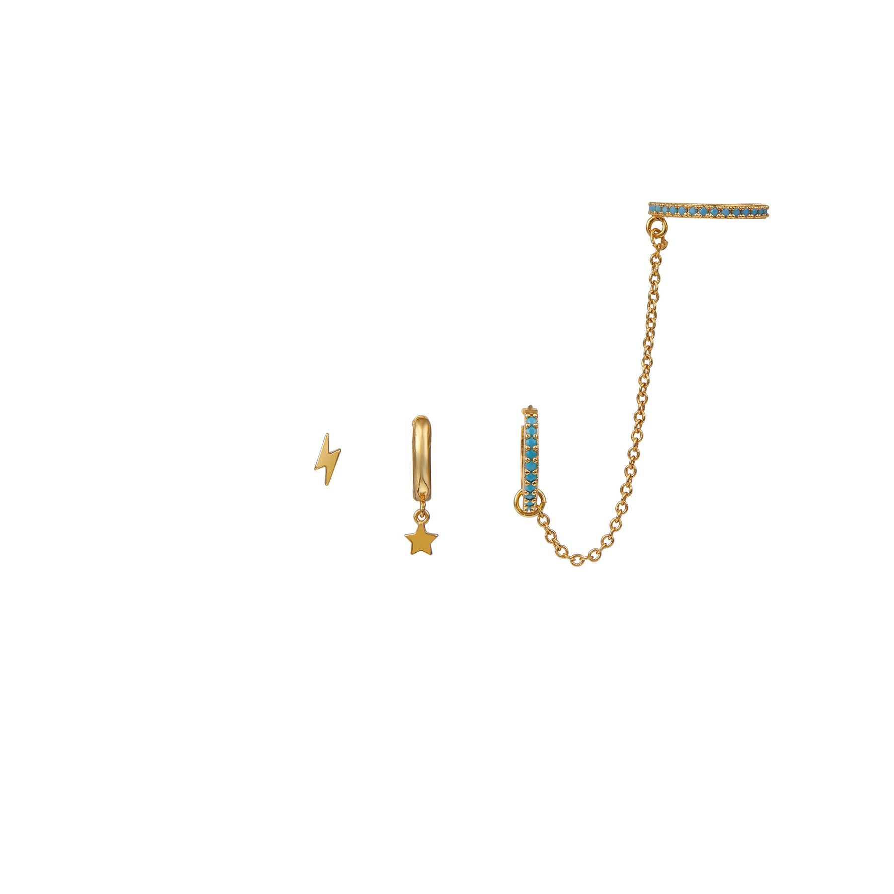 Turquoise Ear Party With Chain Link Cuff