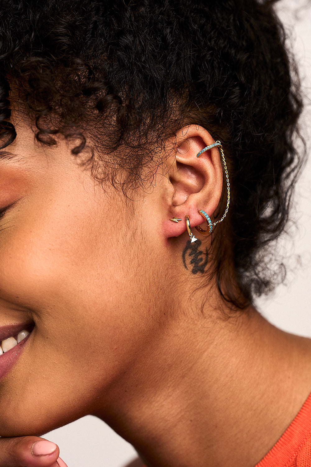 Turquoise Ear Party With Chain Link Cuff