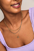 Lapis Bead & Evil Eye Multi Row Necklace - Lapis