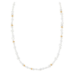 Mixed Pearl & Gold Bead Necklace - Pearl