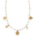Statement Mixed Chip & Charm Necklace - Howlite