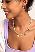 Statement Mixed Chip & Charm Necklace - Howlite