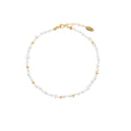 Mixed Pearl & Gold Bead Anklet - Pearl
