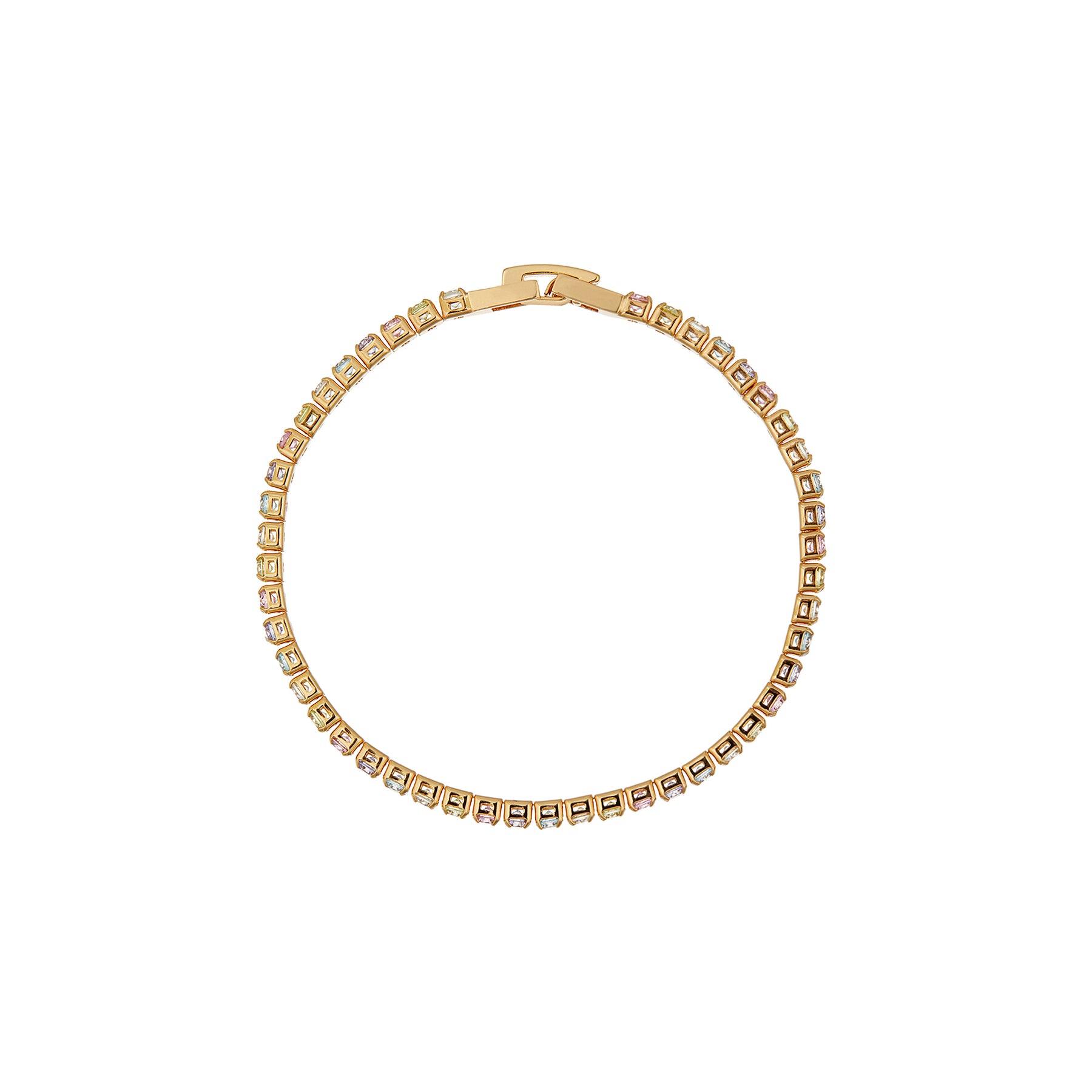Cup Chain Tennis Bracelet - Rainbow