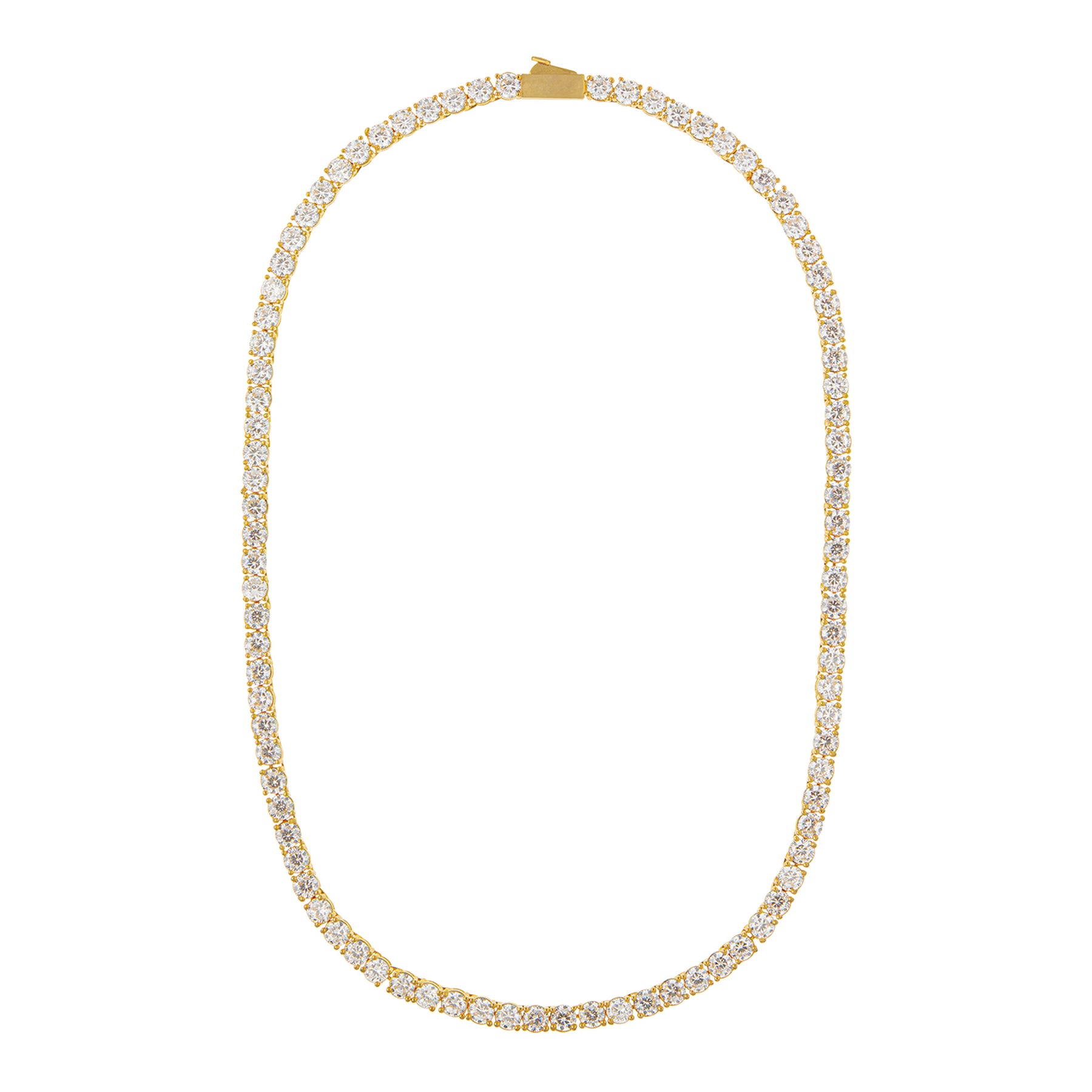 Crystal Cup Chain Necklace - Pale Gold