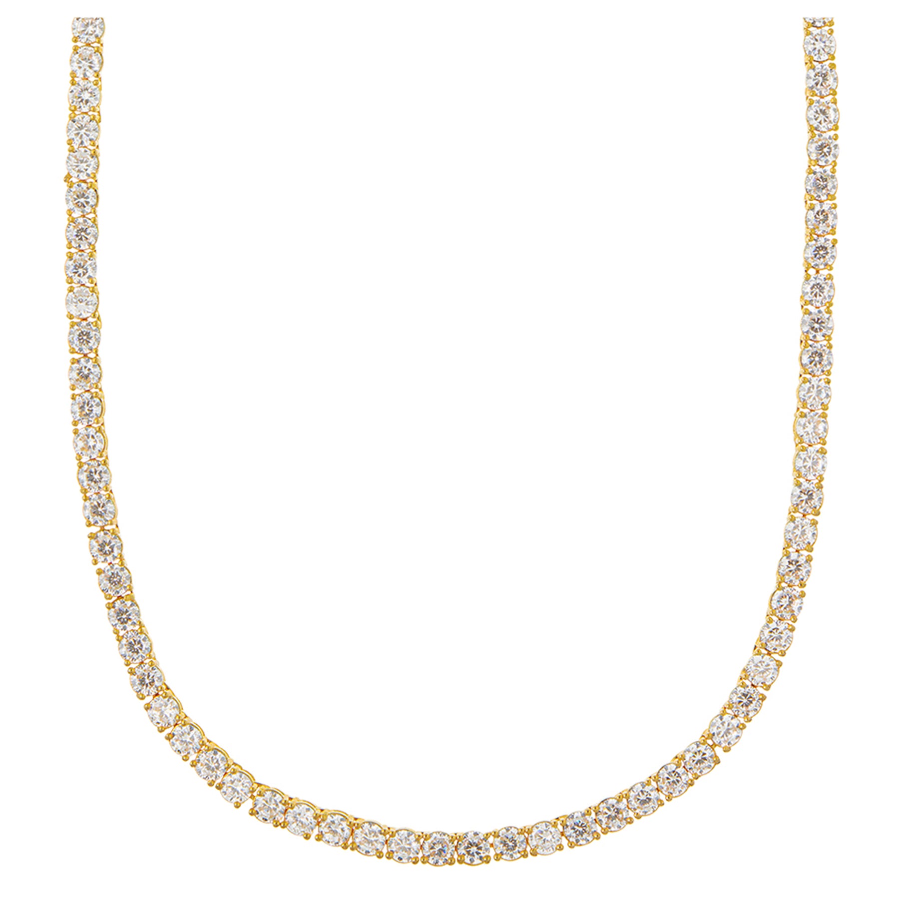 Crystal Cup Chain Necklace - Pale Gold